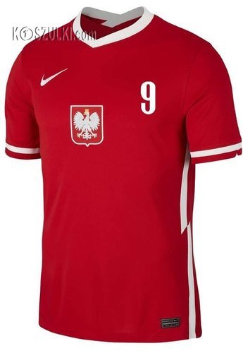 Oryginalna Koszulka Reprezentacji Polski Nike  Poland 2020 2021 Breathe Stadium Home Jersey czerwona Nazwisko i numer